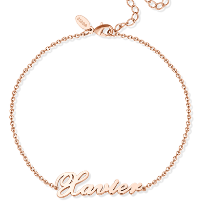Personalized Name Anklet Sterling Silver
