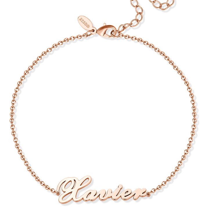 Personalized Name Anklet Sterling Silver