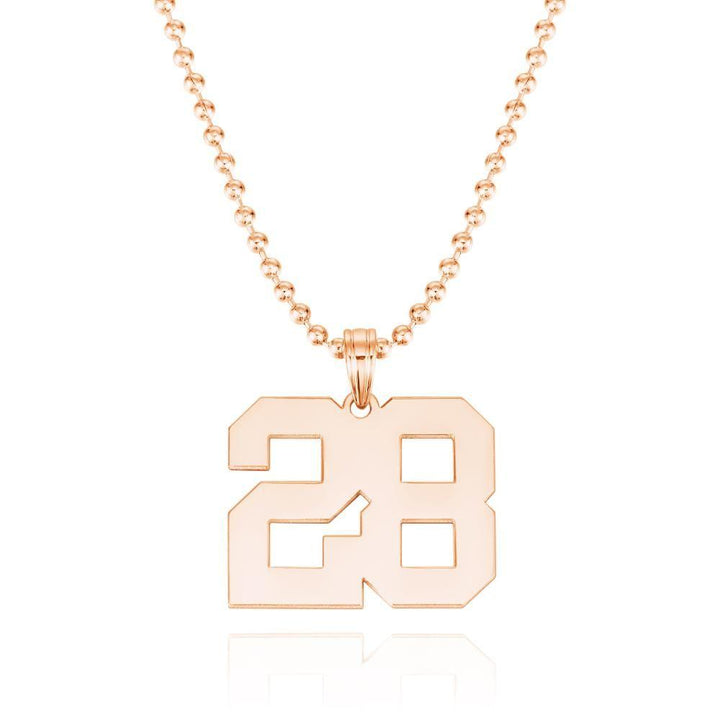 Custom Number Pendant Thick Chain Men's Necklace