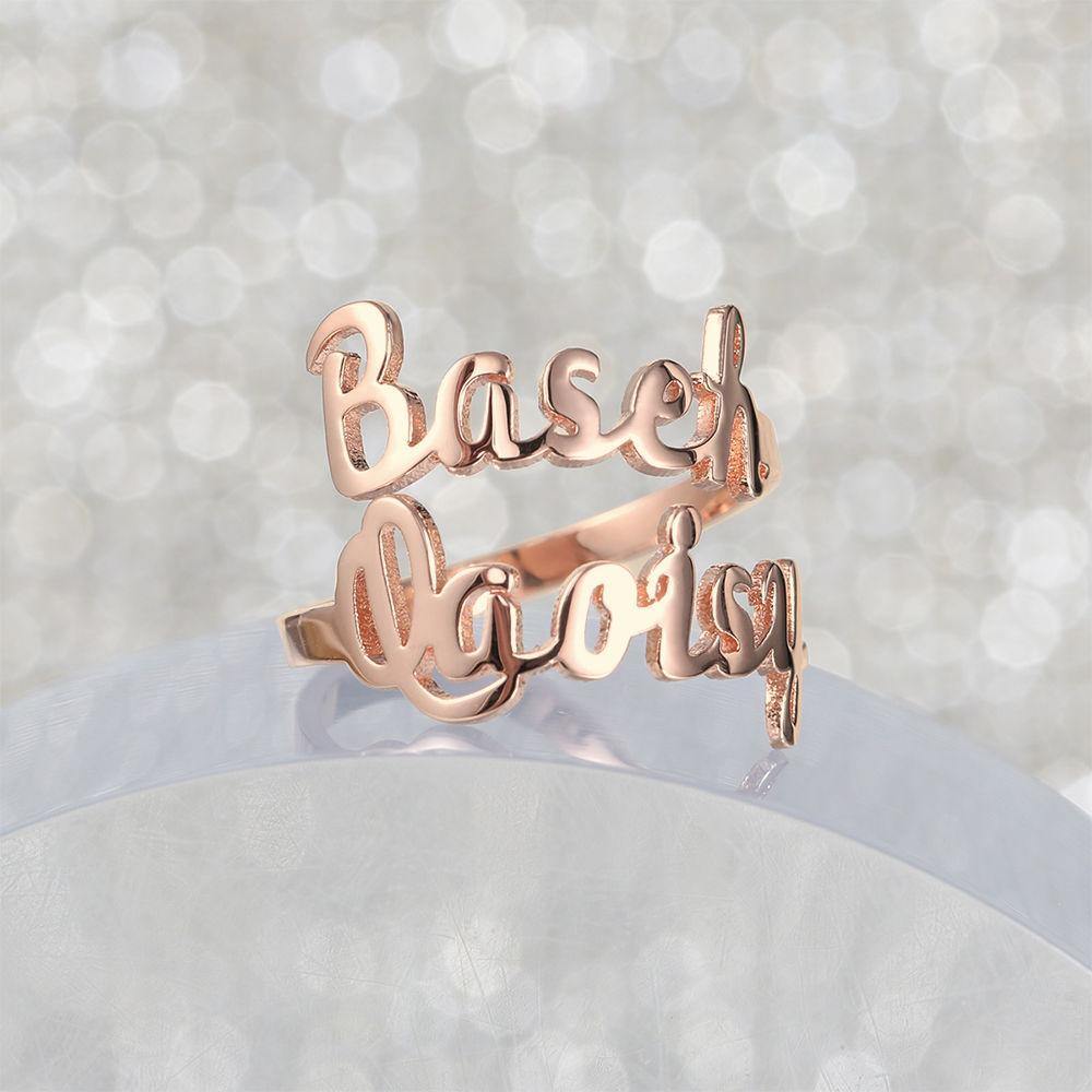 Personalized Two Names Opening Ring 925 Sterling Silver