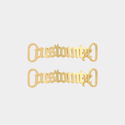 Personalized Name Metal Shoelace Charm Custom Shoe Buckle 1 pair