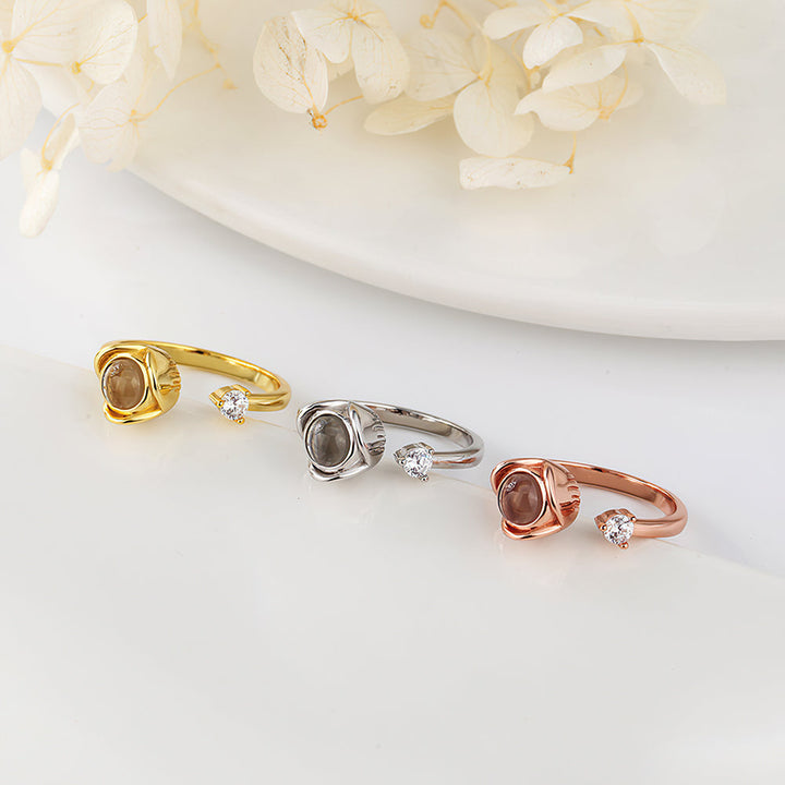 Custom Projection Ring I Love You 100 Languages Adjustable Ring