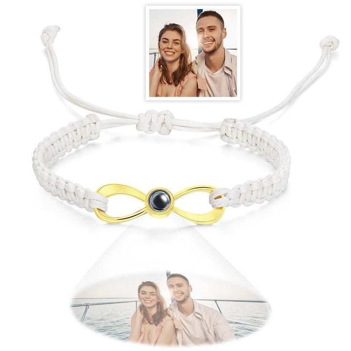 Custom Infinity Projection Photo Bracelet Couple Jewelry