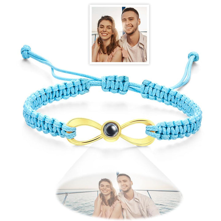 Custom Infinity Projection Photo Bracelet Couple Jewelry