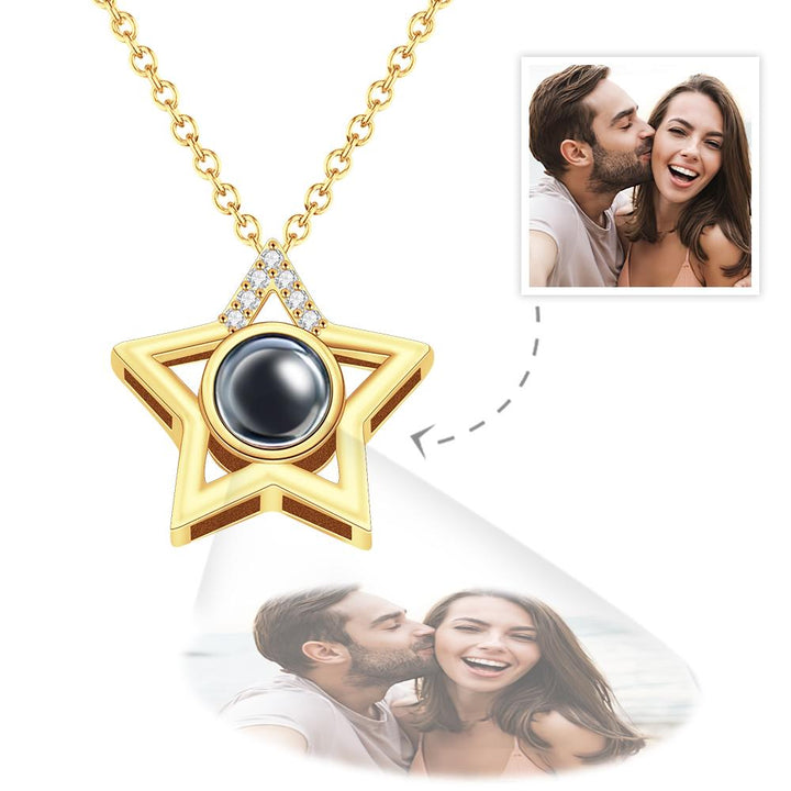 Custom Photo Projection Necklace Star Photo Pendant Necklace Commemorative Gift