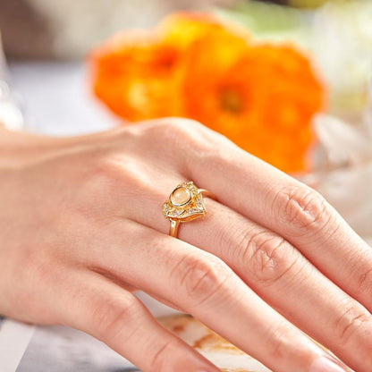 Custom Angel Wing Projection Ring Personalized Photo heart Shaped Ring for Her