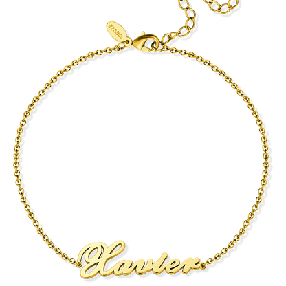 Personalized Name Anklet Sterling Silver