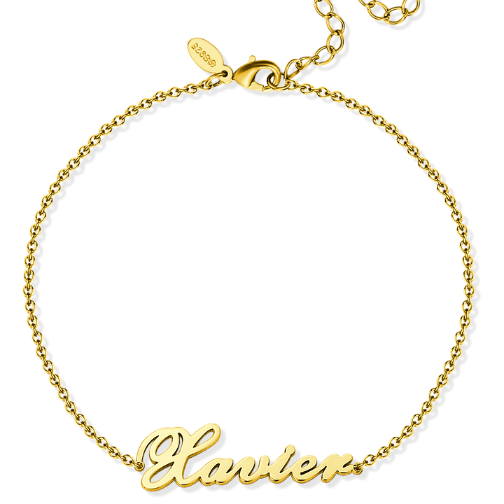 Personalized Name Anklet Sterling Silver