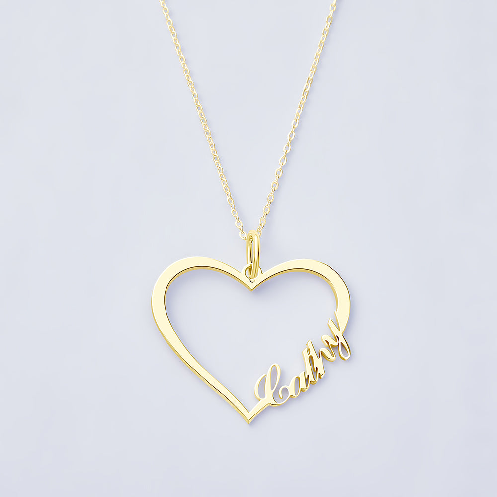 Personalized Heart Name Necklace | 925 Sterling Silver Custom Jewelry