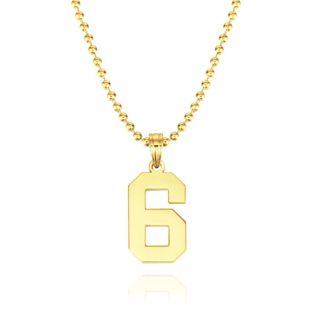 Custom Number Pendant Thick Chain Men's Necklace