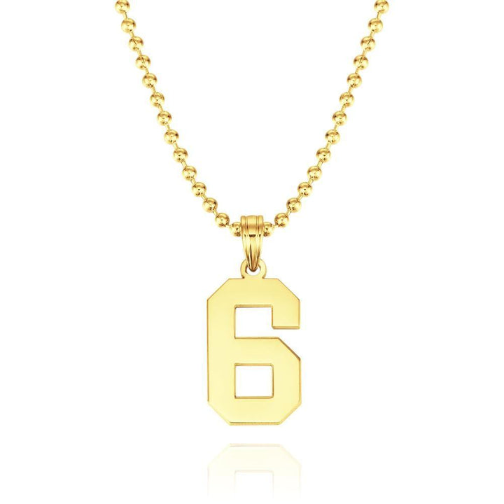 Custom Number Pendant Thick Chain Men's Necklace