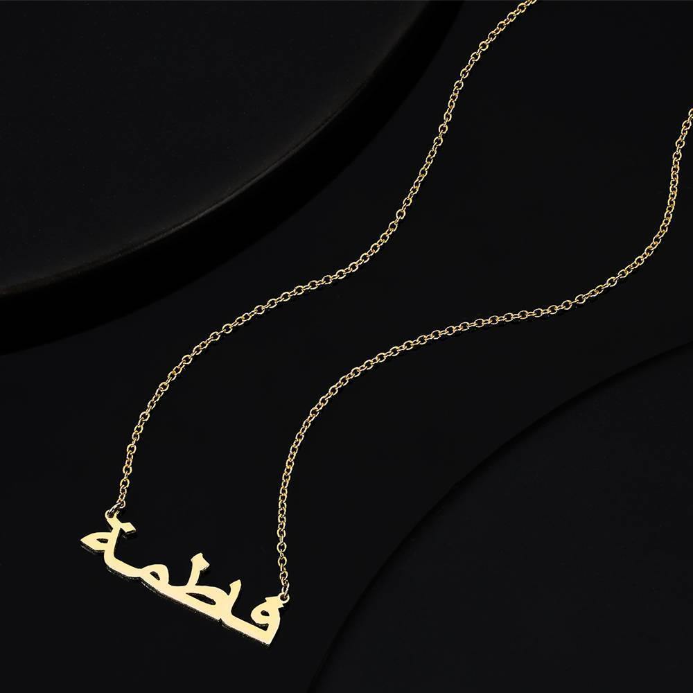 Custom Signature Style Arabic Name Necklace Personalized Name Plate Necklace