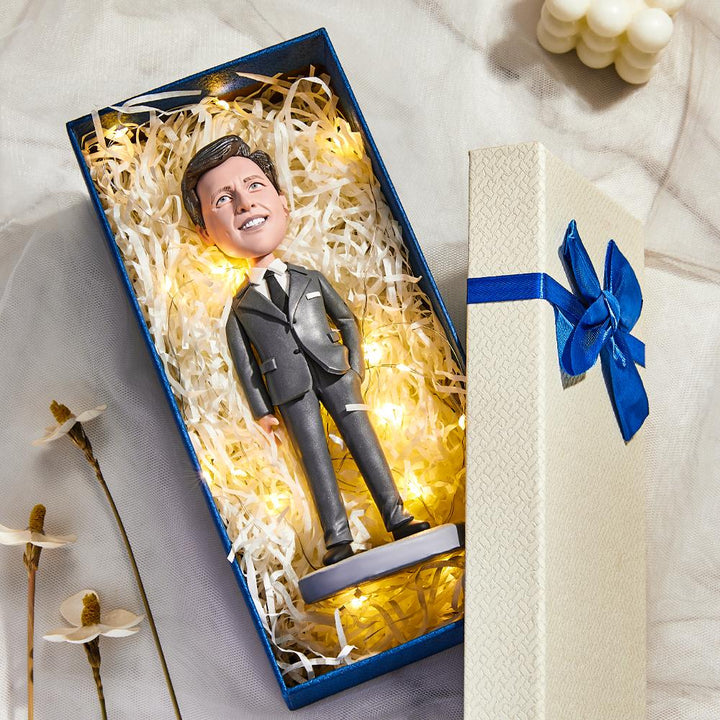 Christmas Gifts Santa and Gift Bags Christmas gifts Custom Bobbleheads With Engraved Text