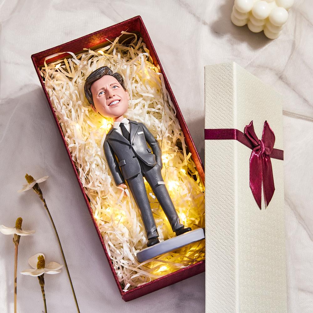 Female Executive Custom Bobblehead With Engraved Text