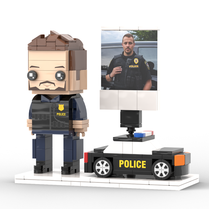 Full Body Customized Police Theme Figure with Photo – 1-Person Police Figure, Unique Birthday Gift, Father’s Day Gift for Police Officers