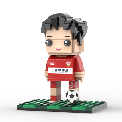 Full Body Customized 1-Person Football Brick Figure –Custom Head and Text, Birthday Gift, Perfect Personalized Gift for Football Players