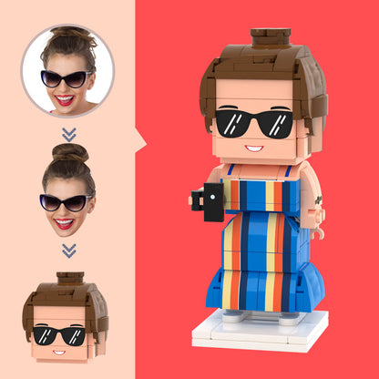 Customized Head Skirt Figures Small Particle Block Toy Customizable Brick Art Gifts for Casual