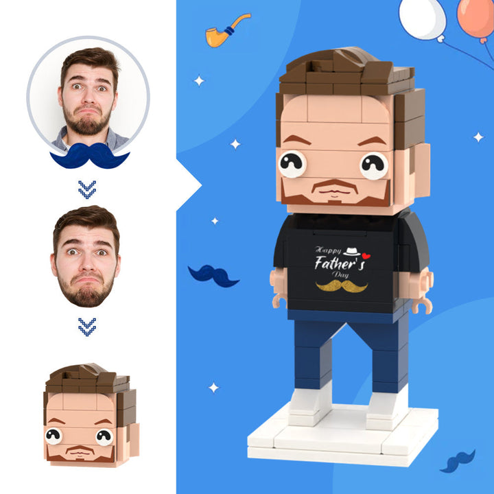 Gifts for Dad Custom Head Brick Figures Happy Father's Day Brick Figures Small Particle Block Toy