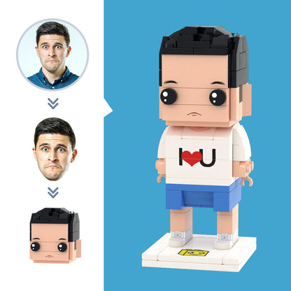 Customized Head I LOVE U Brick Figures Small Particle Block Toy Customizable Brick Art Gifts for Her