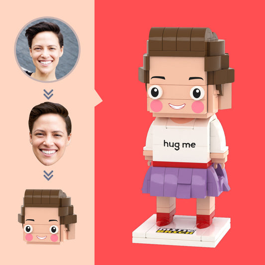 Customized Head Hug Me Brick Figures Small Particle Block Toy Customizable Brick Art Gifts for Him