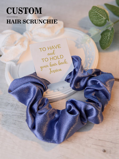 Personalized Bridesmaid Hair Scrunchies Tie the Knot Scrunchies Bridesmaid Gifts