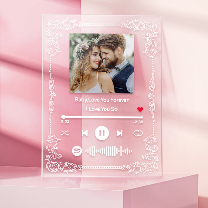 Custom Photo Plaue Acrylic Music Keychain Custom Couple Photo For Girlfriend