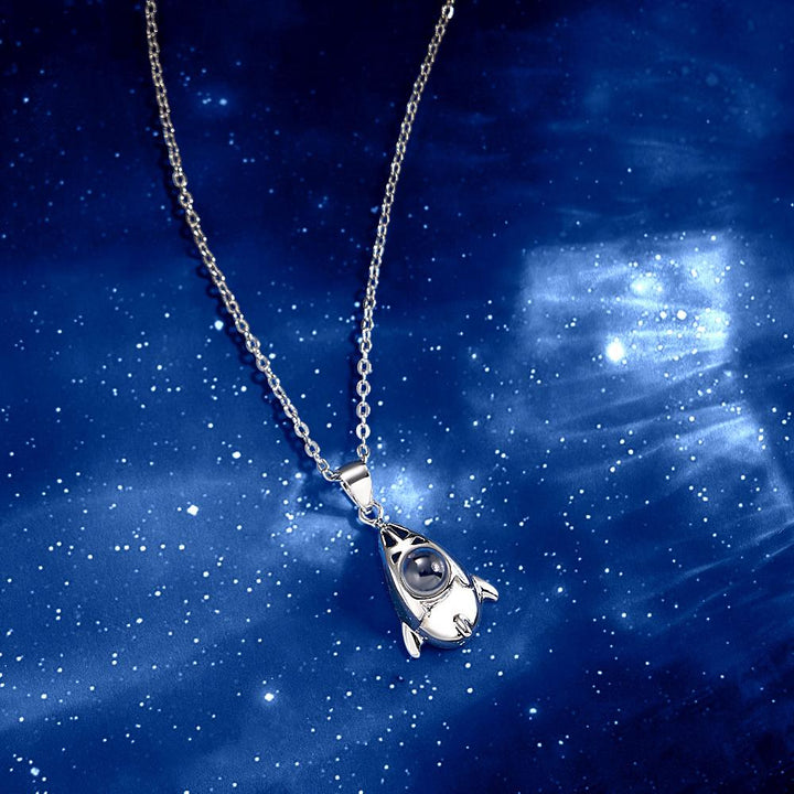 Custom Projection Photo Necklace Creative Rocket Anniversary Gifts
