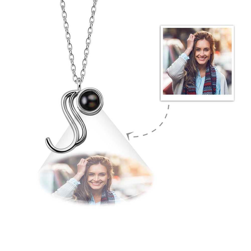 A-Z 26 Letters Custom Projection Necklace 925 Sterling Silver