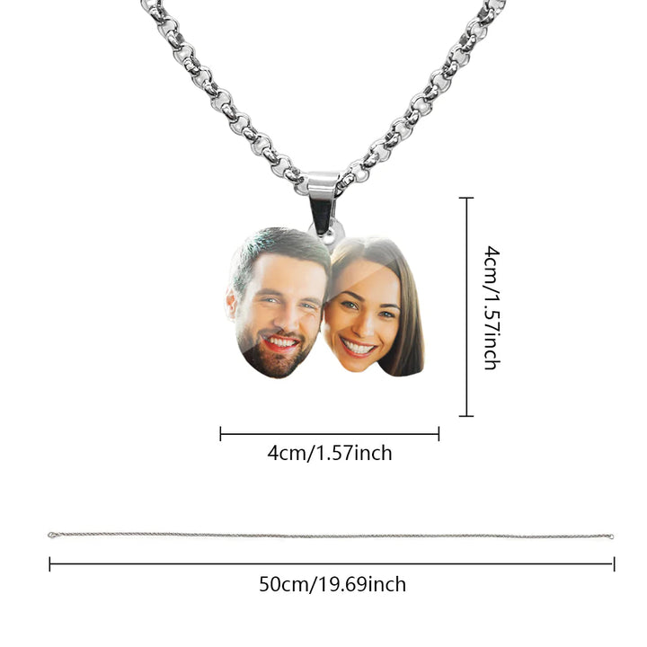 Custom Face Couple Necklace Personalized Shaped Acrylic Necklace