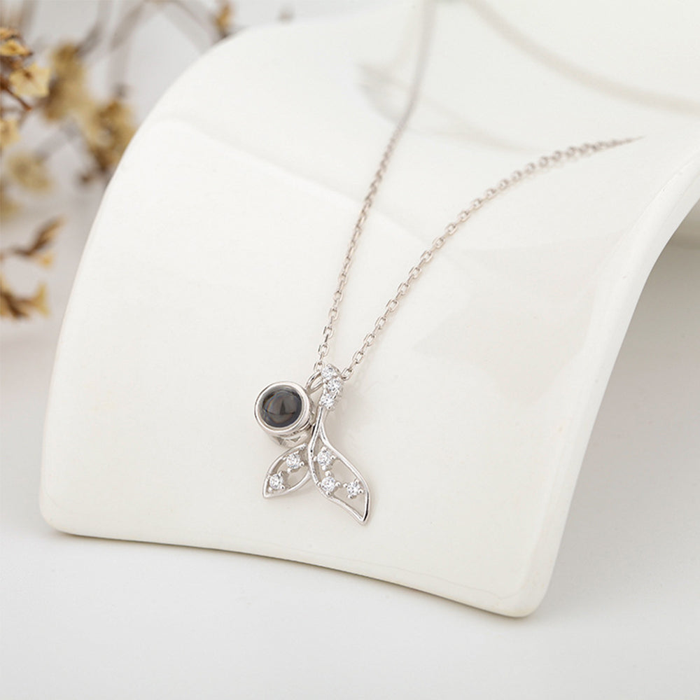 Custom Projection Necklace Mermaid Shape Photo Necklace Gift for Her