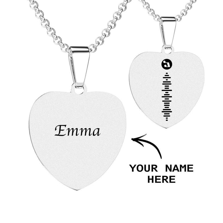Scannable Code Necklace Engraved Heart Photo Necklace -Best Gifts for Your Lover