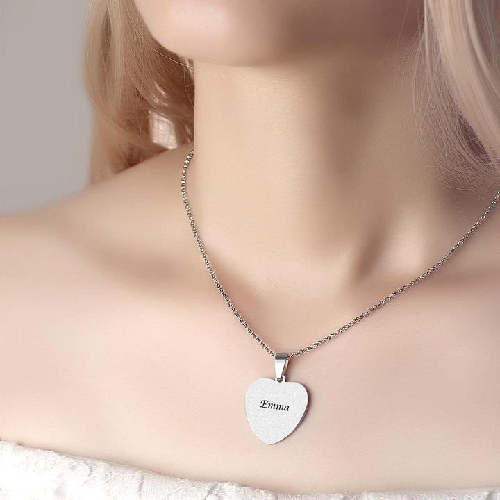 Scannable Code Necklace Engraved Heart Photo Necklace -Best Gifts for Your Lover
