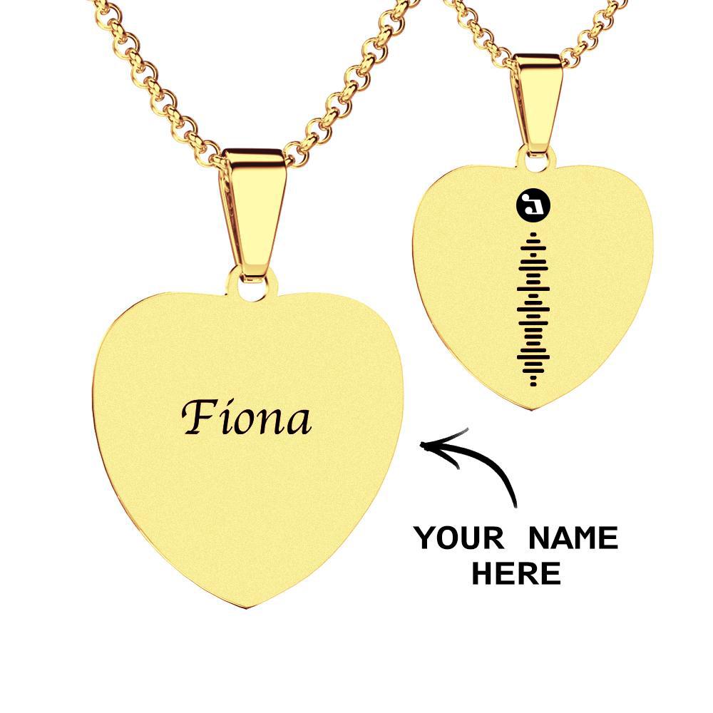 Scannable Code Necklace Engraved Heart Photo Necklace -Best Gifts for Your Lover