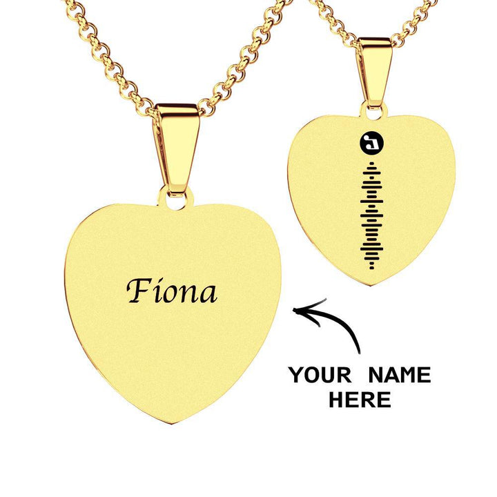 Scannable Code Necklace Engraved Heart Photo Necklace -Best Gifts for Your Lover