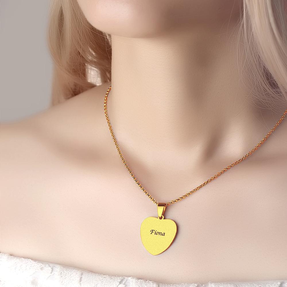 Scannable Code Necklace Engraved Heart Photo Necklace -Best Gifts for Your Lover