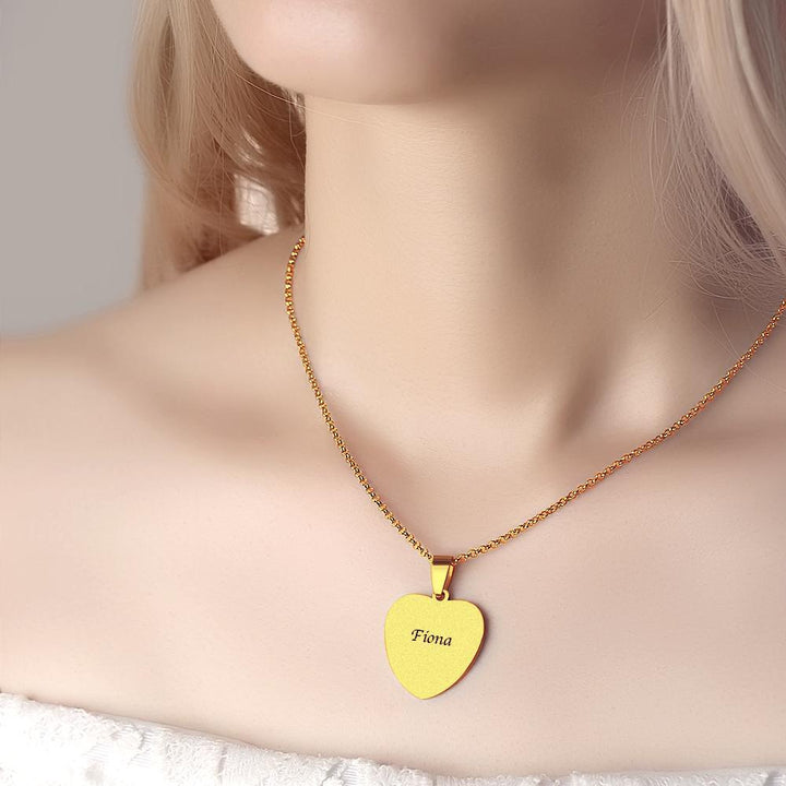 Scannable Code Necklace Engraved Heart Photo Necklace -Best Gifts for Your Lover