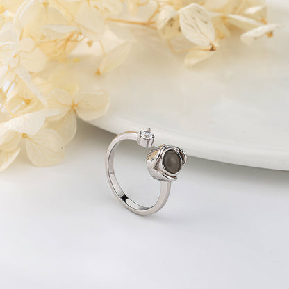 Custom Projection Ring I Love You 100 Languages Adjustable Ring