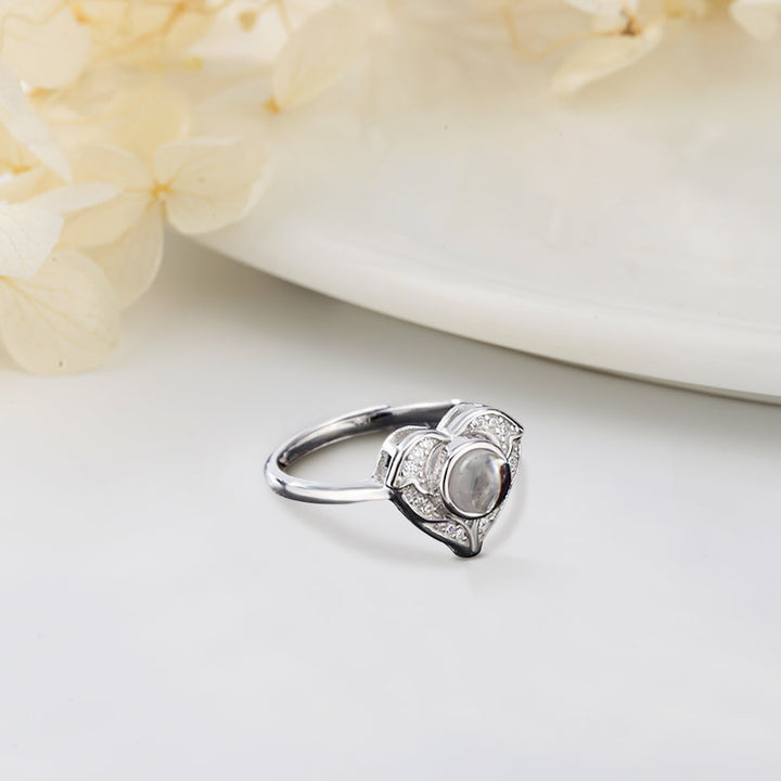 I Love You in 100 Languages Projection Ring Custom Photo Angel Wings Heart Rings