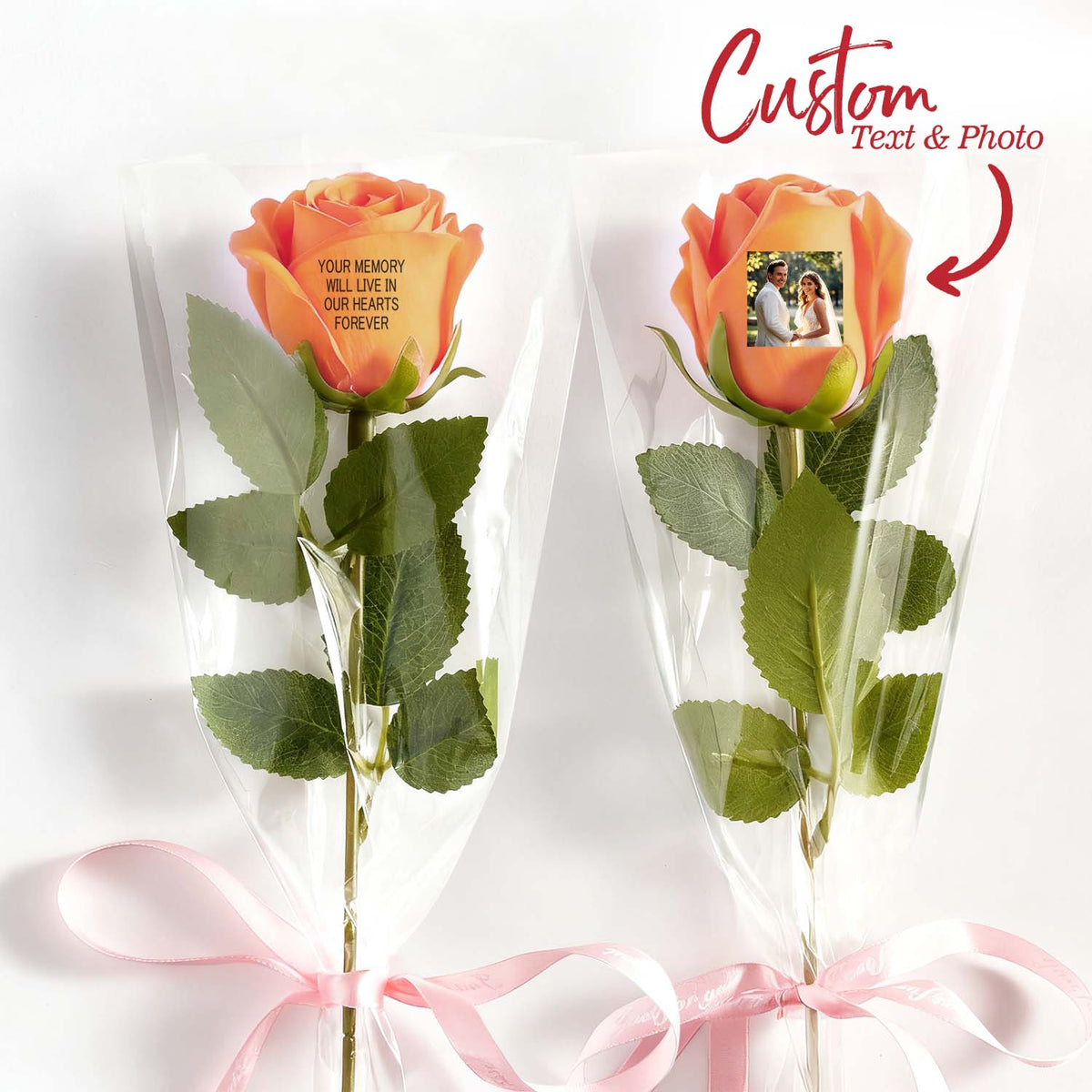 Custom Photo & Text Rose (Multiple Colors Available) – Personalized Valentine’s Day Gift Mother’s Day Gift