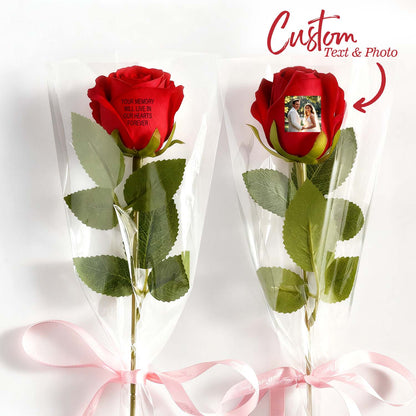 Custom Photo & Text Rose (Multiple Colors Available) – Personalized Valentine’s Day Gift Mother’s Day Gift