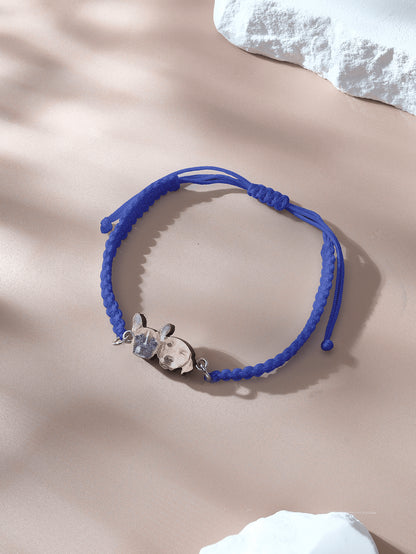 Personalized Pet Portrait Adjustable Braided Bracelet Birthday Gift for Pet Lover