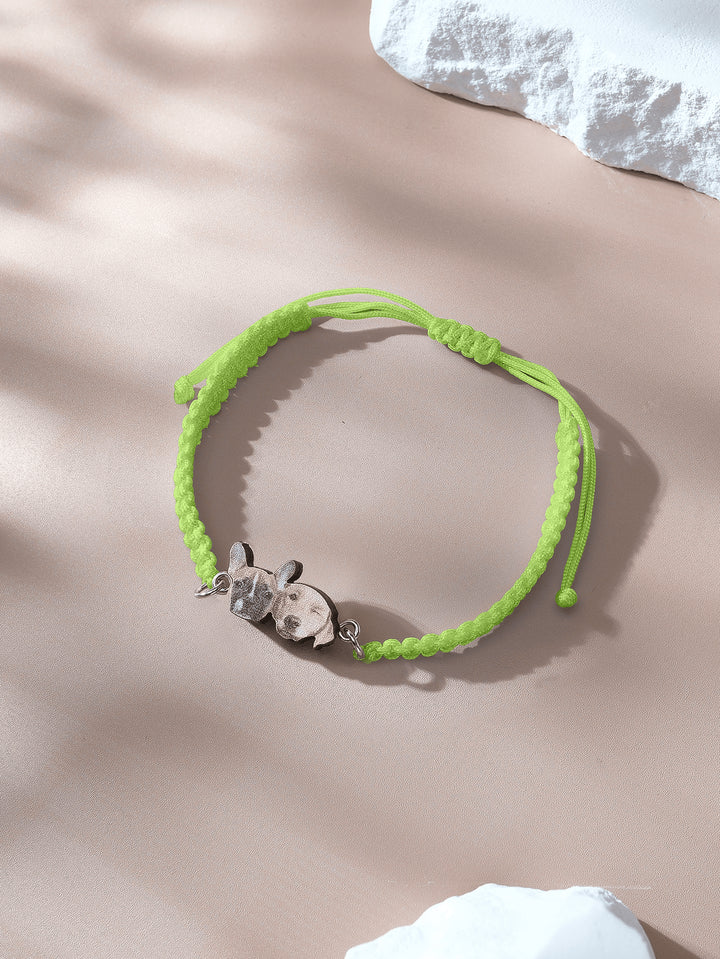 Personalized Pet Portrait Adjustable Braided Bracelet Birthday Gift for Pet Lover