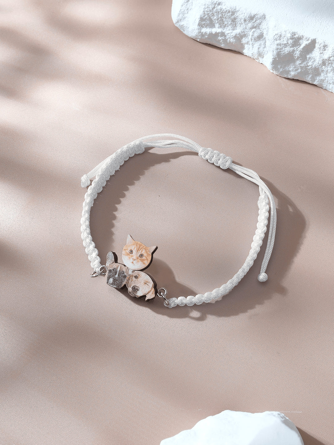 Personalized Pet Portrait Adjustable Braided Bracelet Birthday Gift for Pet Lover