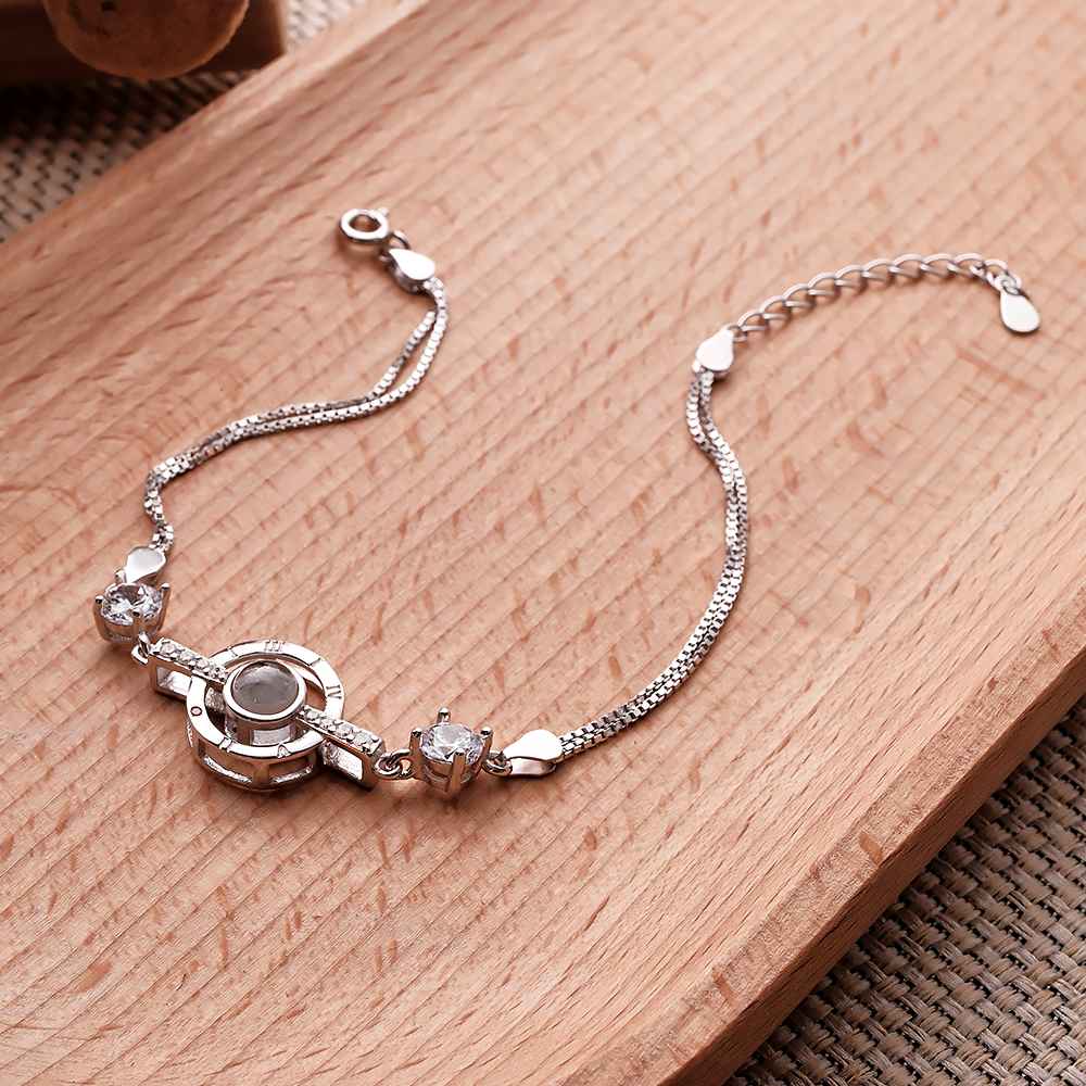 Personalized Photo Projection Bracelet Roman Numerals Elegant Bracelet For Her