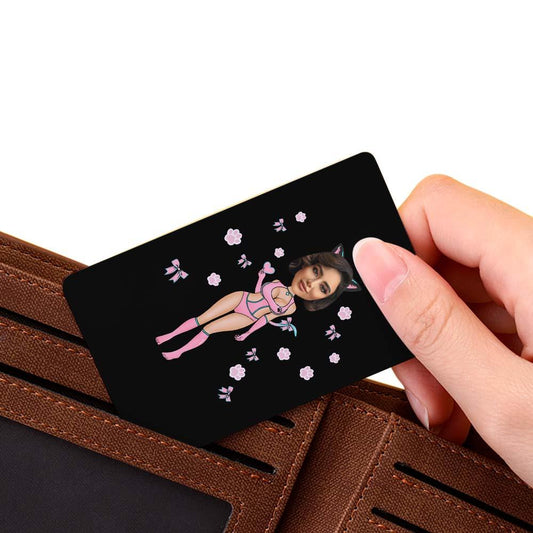 Scannable AR VR Animation 3D Card Virtual Reality Animation AR Graphic Cards Pink Cat Women