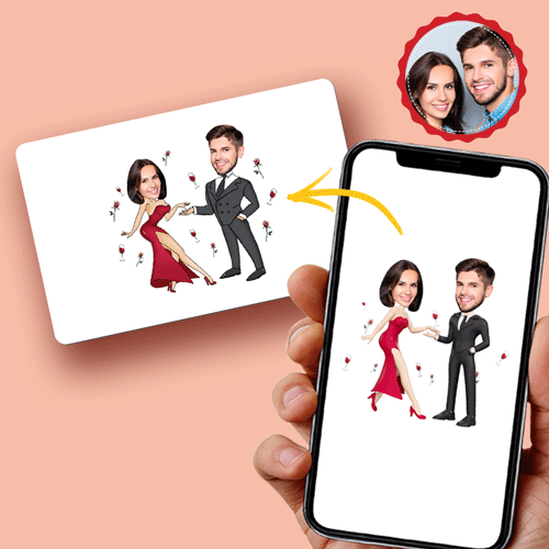 Scannable AR VR Animation 3D Card Virtual Reality Animation AR Graphic Cards for Couple