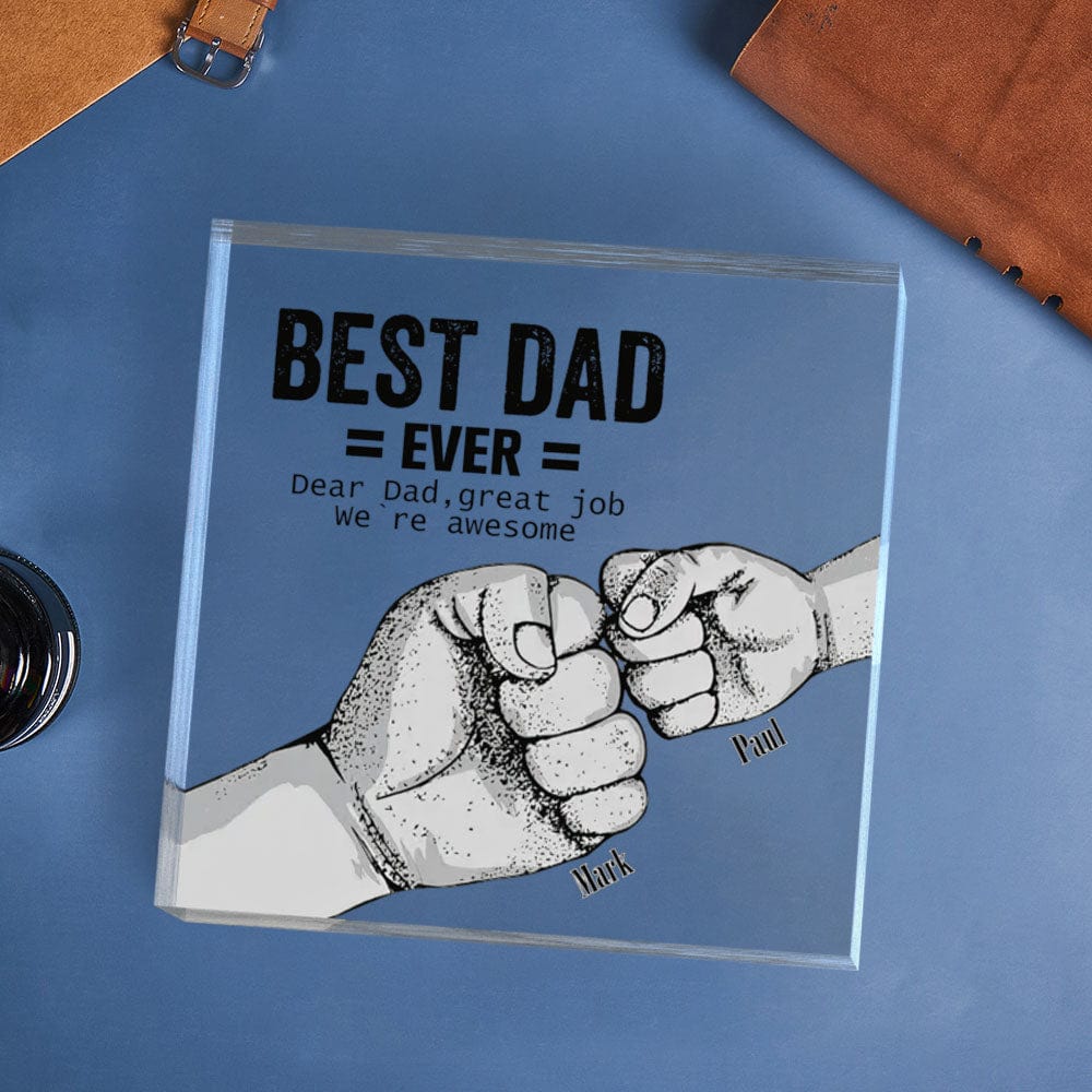 Custom Engraved Father's Day Crystal Ornaments Best Dad Ever Commemorate Gifts