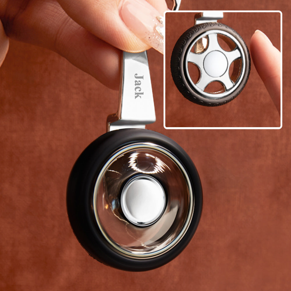 Custom Name Spinning Tire Keychain Gifts for Him