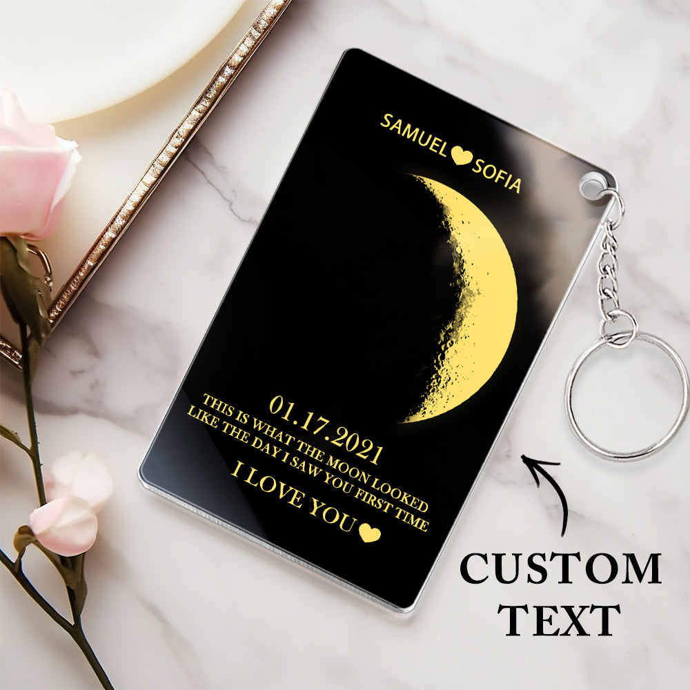 Custom Moon Phase Acrylic Keychain Gifts for Her