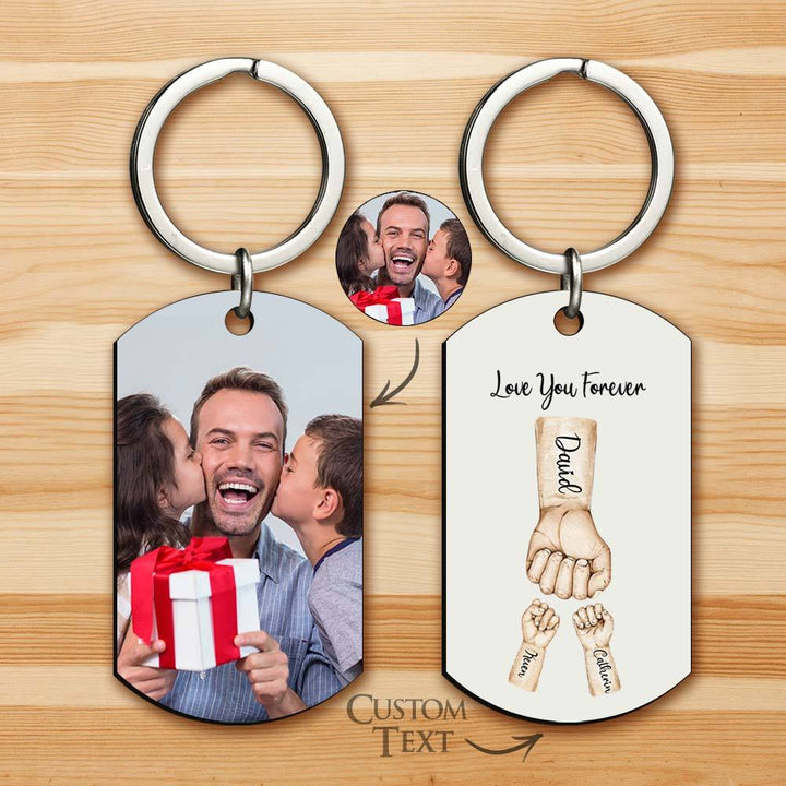 Custom Bump Keychain Best Dad Ever Keychain Photo Keyring Father's Day Gift